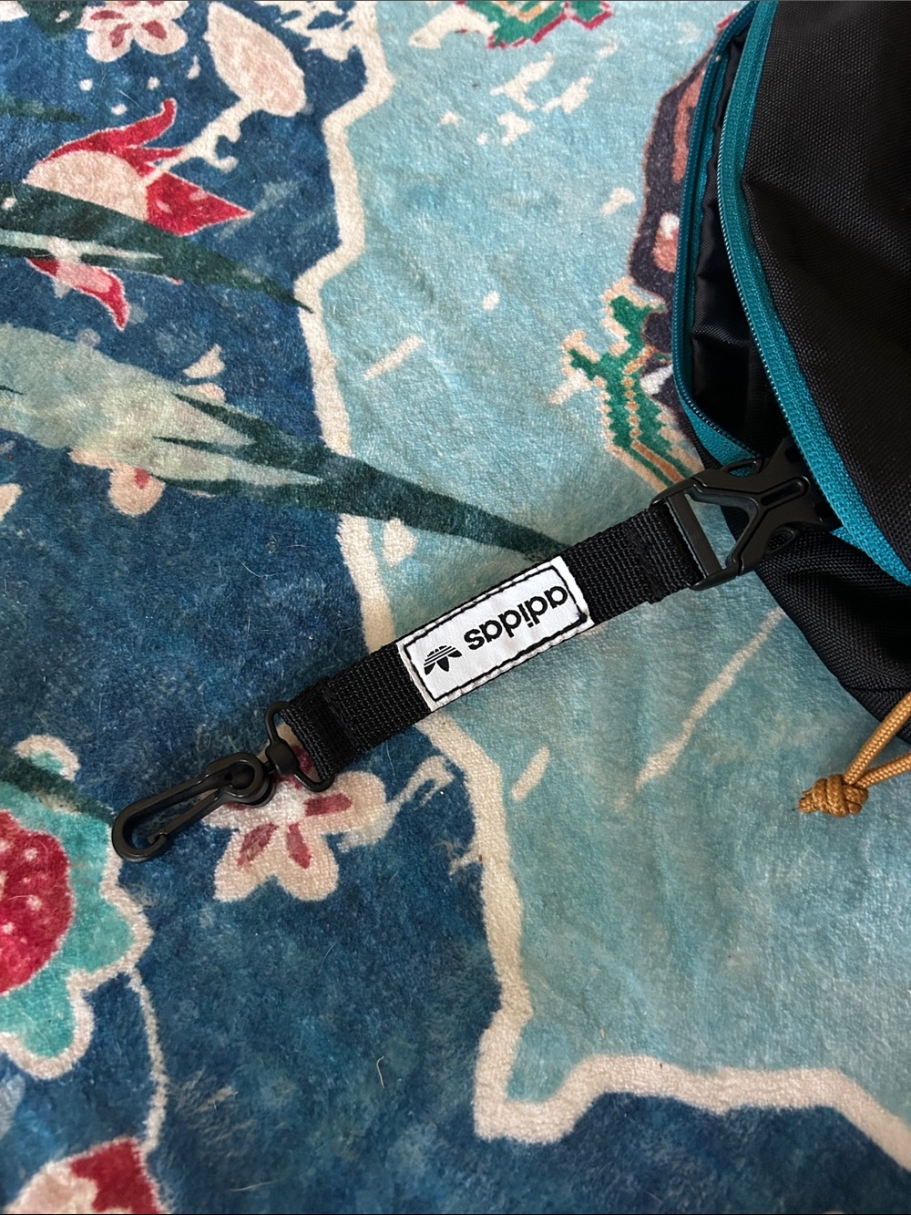 adidas | Black Waist Pack with Teal and Magenta Highlights - Picture 9 of 9